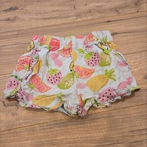 3/$12 Toddler Girls Grey Fruit Summer‎ Shorts Size 4T